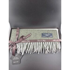 NIB - Linea Emetti Cashmere Blend Herringbone Scarf Made in Italy